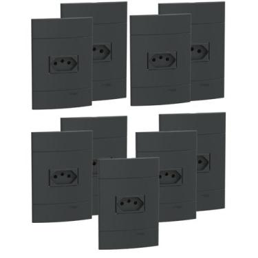 Imagem de Kit 9 conjunto de tomada 10a grafite up schneider