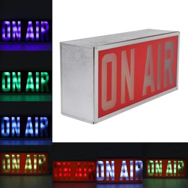 Imagem de Sinal luminoso de LED ON AIR, sinal de aviso de estúdio de gravação alimentado por USB com controle remoto para Twitch para Tiktok para Youtube, fácil de pendurar na parede