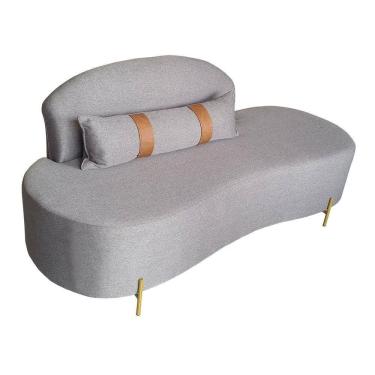 Imagem de Sofá Orgânico 2 Lugares Living Maitê 1,80m Élpis Móveis Linho Cinza