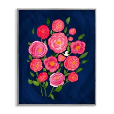 Imagem de Stupell Industries Pink Poses Bunches Gray Framed Giclee Wall Art Design by Michelle Ingari Designs, 11 x 14
