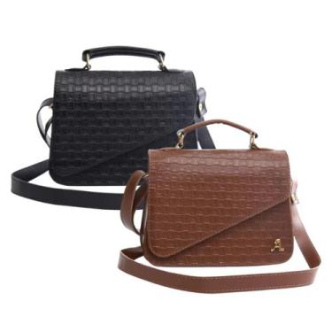 Imagem de Kit 2 Bolsa Feminina Pequena Tiracolo Clucth Elegante Compacta Alça Aj