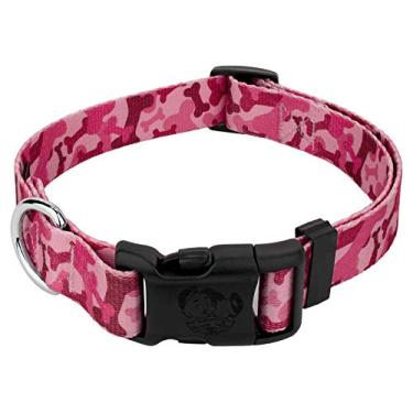 Imagem de Country Brook Petz – Coleira para cães de luxo Pink Bone Camo – Feita nos EUA – Coleção de camuflagem com designs robustos (5/8 polegadas, pequena)