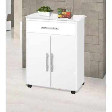 Imagem de Balcao Napo. Branco 02 Portas + 01 Gaveta Com Rodizios - PASSE BEM, Br