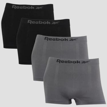 Imagem de Kit 4 Cuecas Boxer Masculina Reebok Original Lisa Premium, 2 preto, 2 
