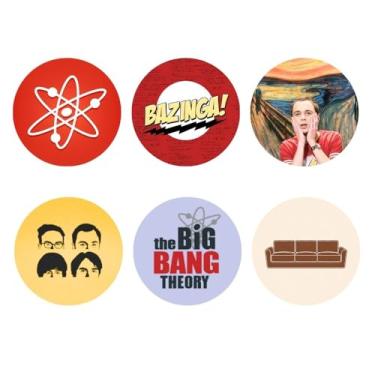 Imagem de Conjunto com 6 Porta-Copos Artesanais – Para Mesa de Centro, Cozinha, Bar, Escritório e Presentes The Big Bang Theory Redondos