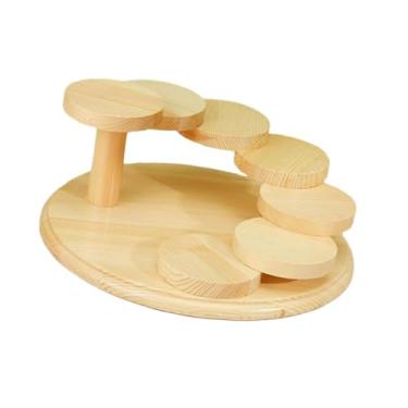 Imagem de ＫＬＫＣＭＳ Sushi Servando bandeja de madeira Sashimi Stand Holder Sturdy Decorative Rack Rack elegante Sushi Plate para Natal e Aniversário de em casa, Redondo