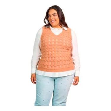 Imagem de Colete Feminino Plus Size Quente Lindo Grande Tricot Inverno-Feminino
