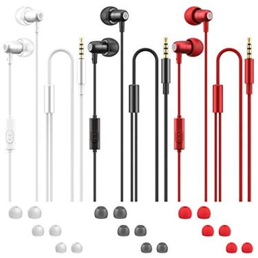 Imagem de SourceTon 3 unidades de fones de ouvido leves com isolamento de ruído, fones de ouvido intra-auriculares com som de graves aprimorados com mini corpo, serve para todos os dispositivos de interface de
