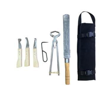 Imagem de Kit Profissional Para Ferrar Animais Kit Casquear Kit Rinete Grosa Tor