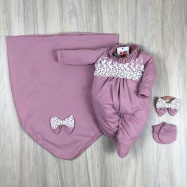 Imagem de Saída maternidade Olivia - 4 peças confortável 100% algodão - Antônio 