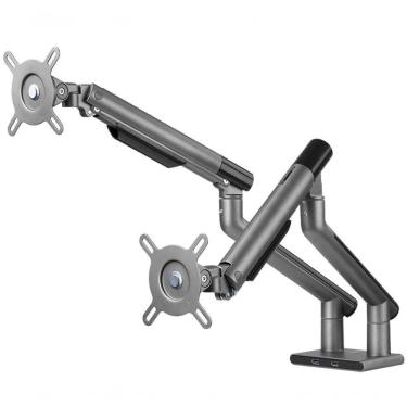 Imagem de Suporte Para Monitor Até 32 Articulado Duplo Com 2 Saídas Usb Octoo Clipsmart-design- 2 Titanium