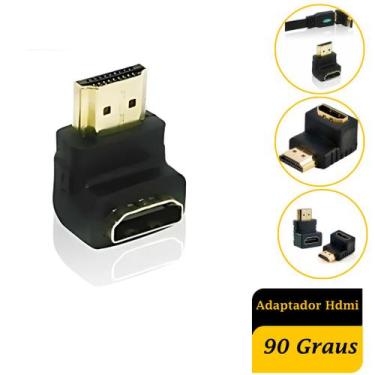 Imagem de Adaptador Hdmi 90 Graus Em L Macho X Fêmea P/tvs Imperdível - NoBrand