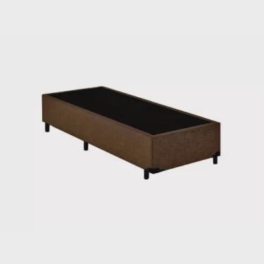 Imagem de Base Box Solteirão King Suede Marrom 203x96x40xm