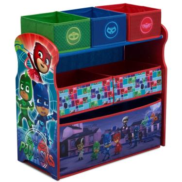 Imagem de Organizador de brinquedos Delta Children pj Masks com 6 caixas de 3 anos ou mais