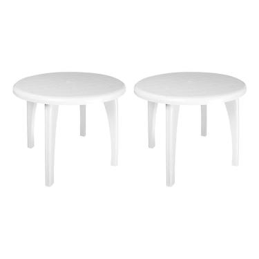 Imagem de Conjunto com 2 Mesas Plásticas Redondas Penélope Branco