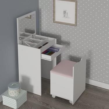 Imagem de Penteadeira Infantil com Espelho Mari Espresso Móveis Branco