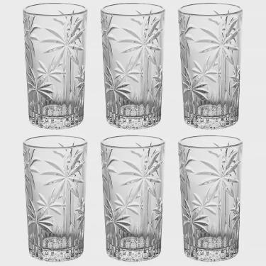 Imagem de Conjunto de 6 Copos Alto de Cristal Palm Tree 360ml 28147 - Wolff