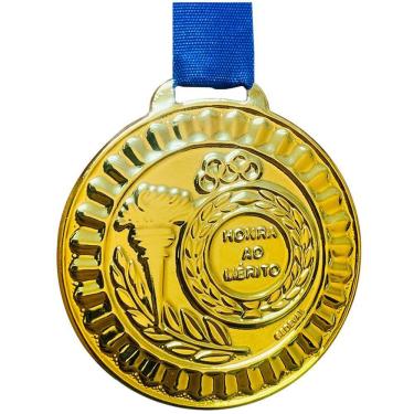 Imagem de Kit 160 Medalhas De Honra Ao Mérito 5,5cm Diâmetro Jogos ouro
