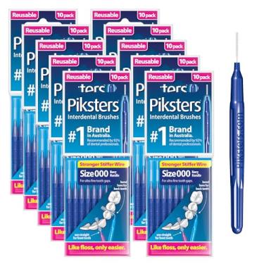 Imagem de Piksters Escovas interdentais, tamanho 000, 10 unidades – pacote com 10, escova de dente interdental para lacunas extremamente apertadas e finas, cerdas macias para remoção de placa, segura para