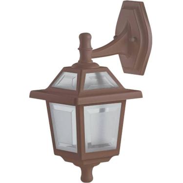 Imagem de Arandela Colonial Marrom E27 Luminária de Parede Varanda Jardim Suporte Superior