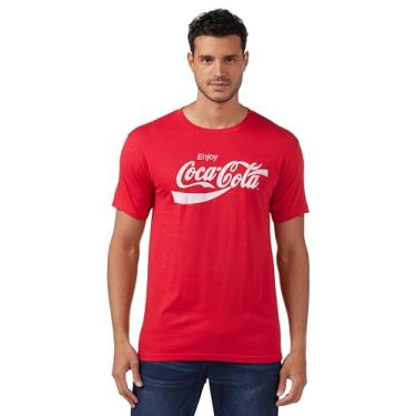Imagem de Coca-Cola Camiseta masculina de manga curta Eighties Coke, Vermelho, G