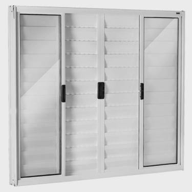 Imagem de Janela de Alumínio Veneziana 120x200cm 6 Folhas Central Ecosul Esquadrisul