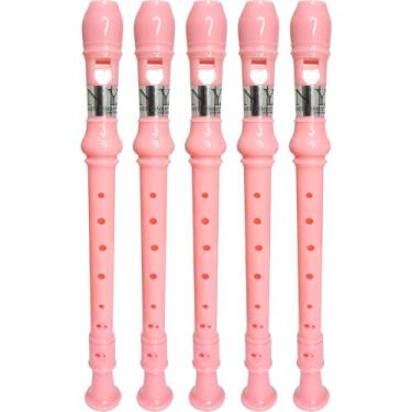 Imagem de Kit 5 Flautas Doce Germânica Rosa Claro FL 20G New York