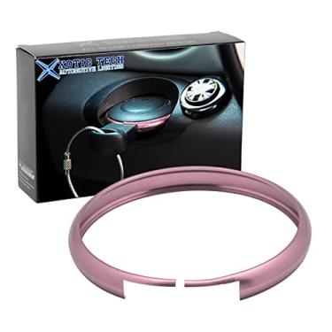 Imagem de Xotic Tech Anel de capa de chave de controle remoto de liga de alumínio rosa compatível com Mini Cooper JCW R55 R56 R57 R58 R59 R60 R61