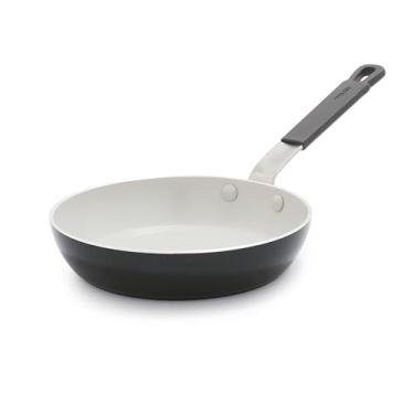 Imagem de GreenPan Frigideira antiaderente Bobby Flay de 20 cm, cerâmica de diamante sem PFA, adequada para indução, alça de silicone que permanece fresca, fácil de limpar na lava-louças e no forno, frigideira