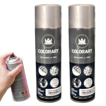 Imagem de Kit 2 Spray Zincagem a Frio Antiferrugem 300ml Colorart