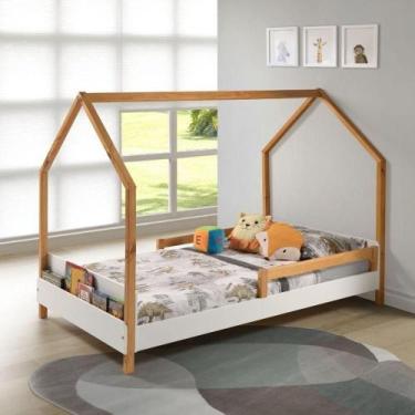 Imagem de Cama Montessori Moana 140x95x205 Cm Branco/Amêndoa - Irmãos Hinke
