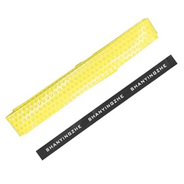 Imagem de Pu Tennis Racket Overgrip Mão confortável sentindo fita adesiva não deslizante de badminton para exercícios ao ar livre tênis badminton squash hastes de bicicleta guidão (Amarelo)