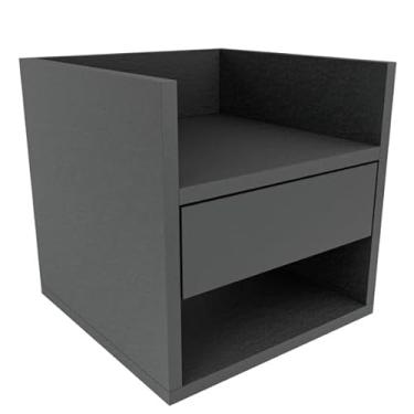 Imagem de Mesa de Cabeceira com Gaveta: Estilo Contemporâneo- Quarto/Sala/Escritório/Organização (PRETO)