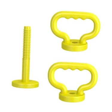 Imagem de UGPLM 2pcs Kettlebell ajustável lida com fitness de conversores de halteres para placas de peso para o culturismo de ginástica em casa da competição, Amarelo