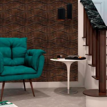 Imagem de Papel de Parede Elegance Ondas Envelhecidas Marrom 300 - Inove Papéis 