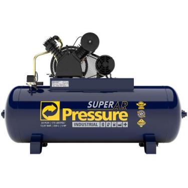 Imagem de Compressor de Ar 220/380V Trifásico 20 Pés 175 PSI 250 Litros Alta Pre