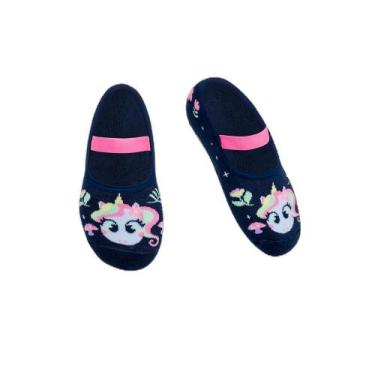 Imagem de Meia Sapatilha Com Sola Emborrachada Feminina Unicórnio Encantado - Pu