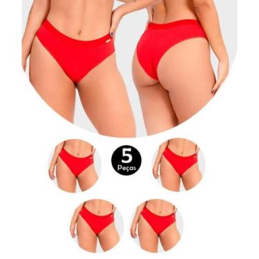 Imagem de Kit 5 Calcinha Cotton Confort Algodão Tanga Básica Feminina Conforto R