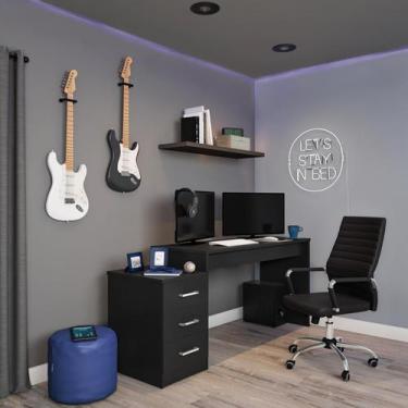 Imagem de Cadeira de Escritório Diretor Giratória Limpid Office Preta - Mobly