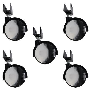 Imagem de Kit 5 Rodízios Com Chapa U Sem Trava Com Face Espelhado