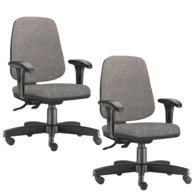 Imagem de Kit 2 Cadeiras Giratórias Job Diretor Cinza Escuro