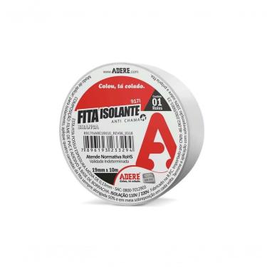 Imagem de Fita Isolante Adere Colorida 19Mmx10M Branca
