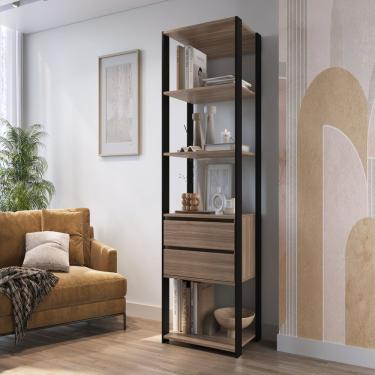 Imagem de Módulo Para Closet Com Prateleiras E Gavetas 183X45X60Cm Montana Prodecor Preto