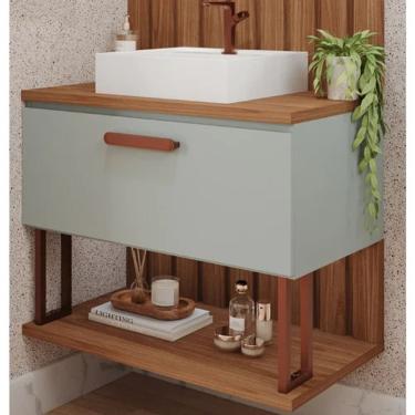 Imagem de Gabinete Suspenso Com Cuba 60Cm Mari Espresso Móveis Pistache