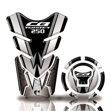 Imagem de Kit Protetor Tanque Adesivo Moto Honda Twister Acima 2018 Preta Preto
