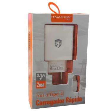 Imagem de Carregador Celular Type C 2 Usb / 3.1A 5V Auto-Id 110/220V