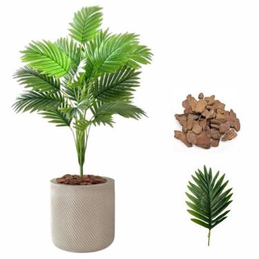 Imagem de Planta Palmeira Artificial com Vaso Bojo Sala Decoração Casa - Flor Im