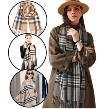 Imagem de Cachecol Lenço Xadrez Pashmina Echarpe Feminino Quadriculado - STORE B