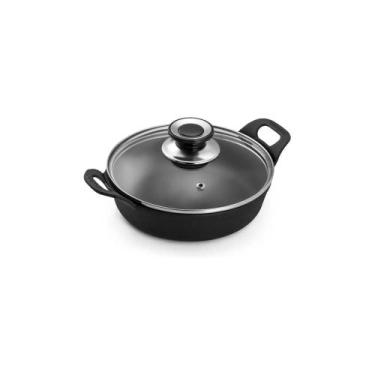 Imagem de Travessa Redonda de Ferro Tampa de Vidro 0,4L - Panela Mineira