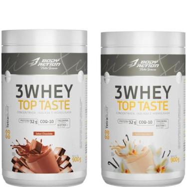 Imagem de Combo 2 Whey Protein 3w Top Taste, 900 g ( Proteína Concentrada, Isola